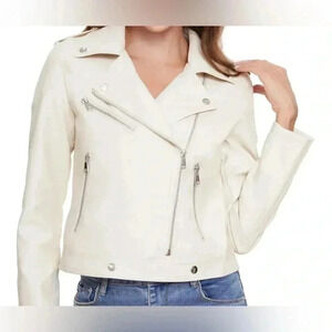 Fahsyee Faux Leather Jackets, Motorcycle Short PU Moto Biker Outwear Fitted Slim